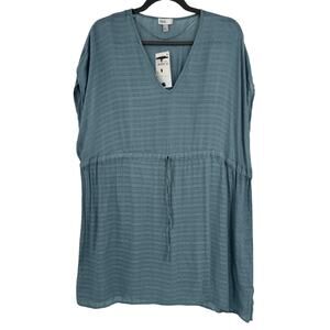 Nordstorm Rack Womens Small Blue V Neck Cinched Waist Babydoll Tunic Dress